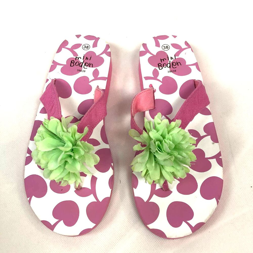Boden Pom Pom Flip Flop Cherry Size 5 Girl